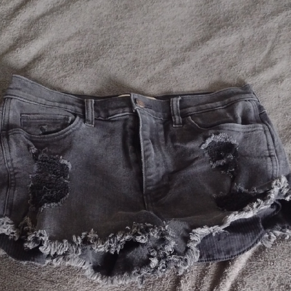 Hollister Gray Distressed Women Shorts